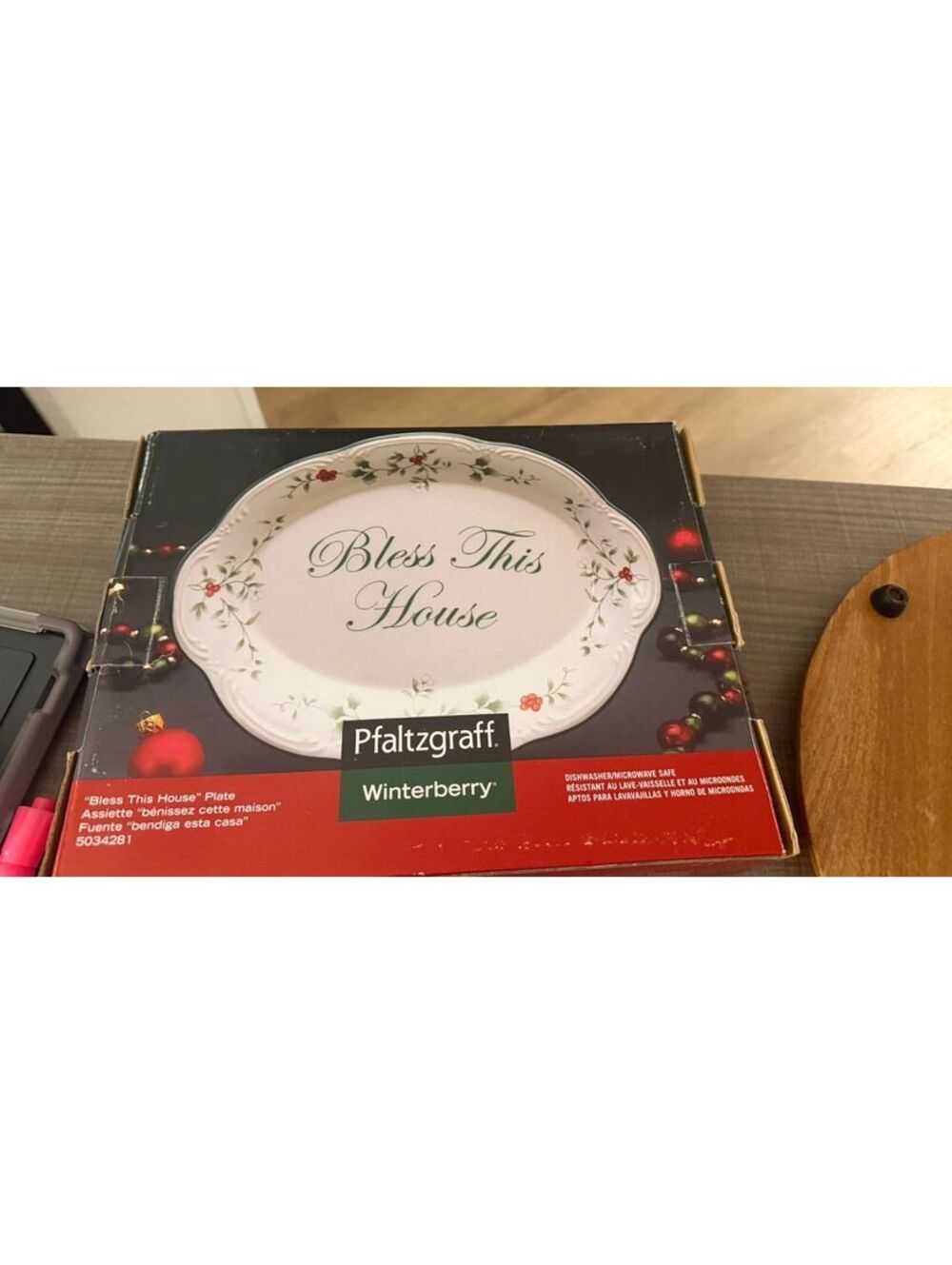 Pfaltzgraff Winterberry Bless This House Decorative Serving Plate